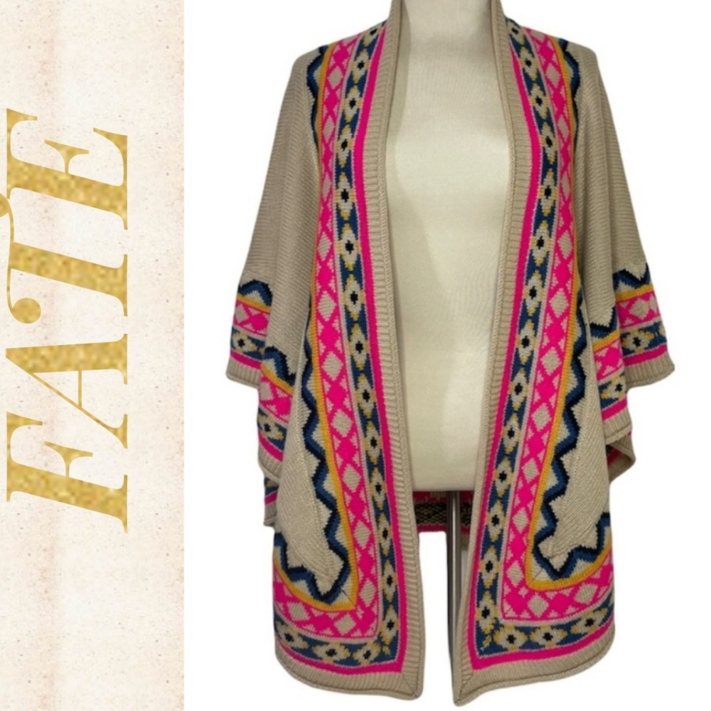 Wrap Shawl Kimono Boho Aztec Tribal Geometric Abstract Spell Gypsy Style Sweater
